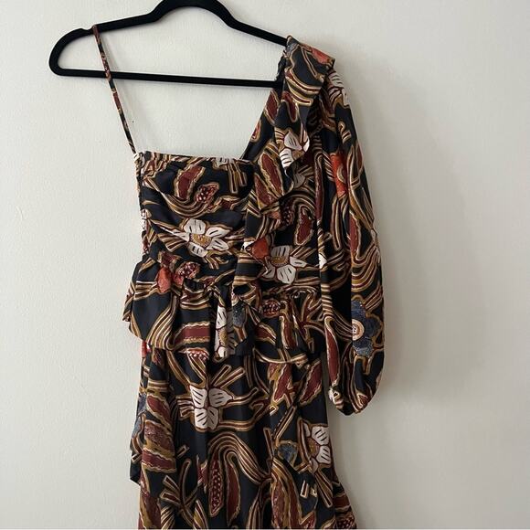 Ulla Johnson Mariam Dress Silk Midi Dress in Onyx - Picture 4 of 9